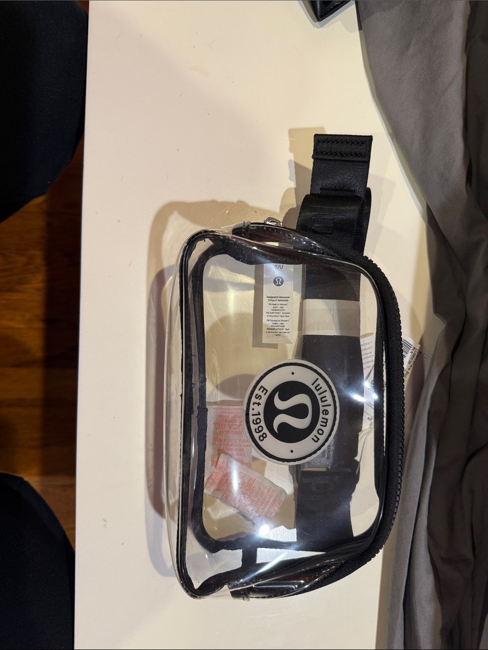 lululemon athletica Clear Belt Bag with Black Trim